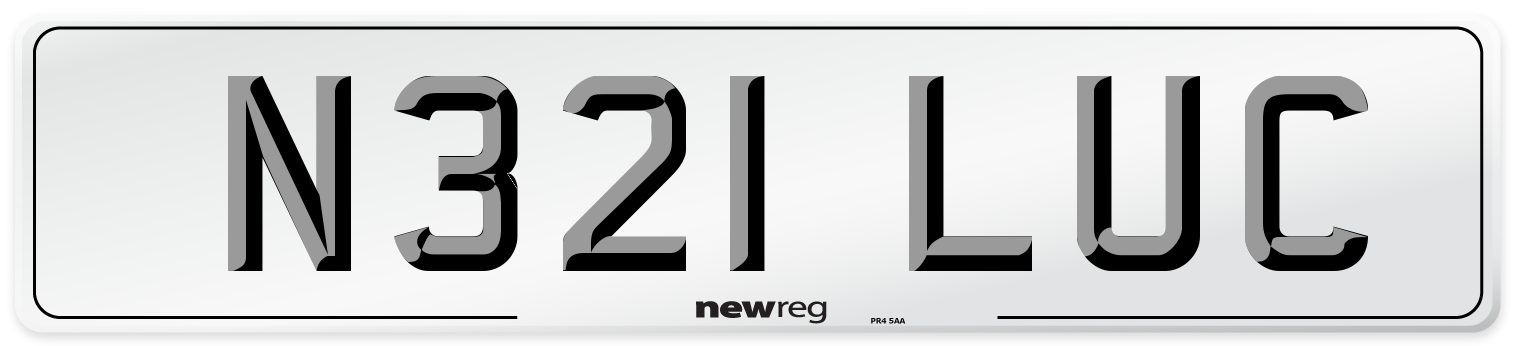 N321 LUC Number Plate from New Reg